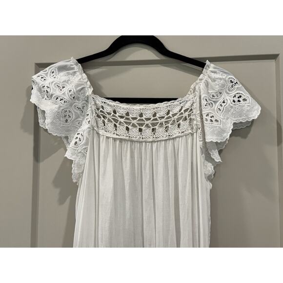 Ulla Johnson Openline Dress Blanc White Layered Midi Small Lace - Picture 2 of 10